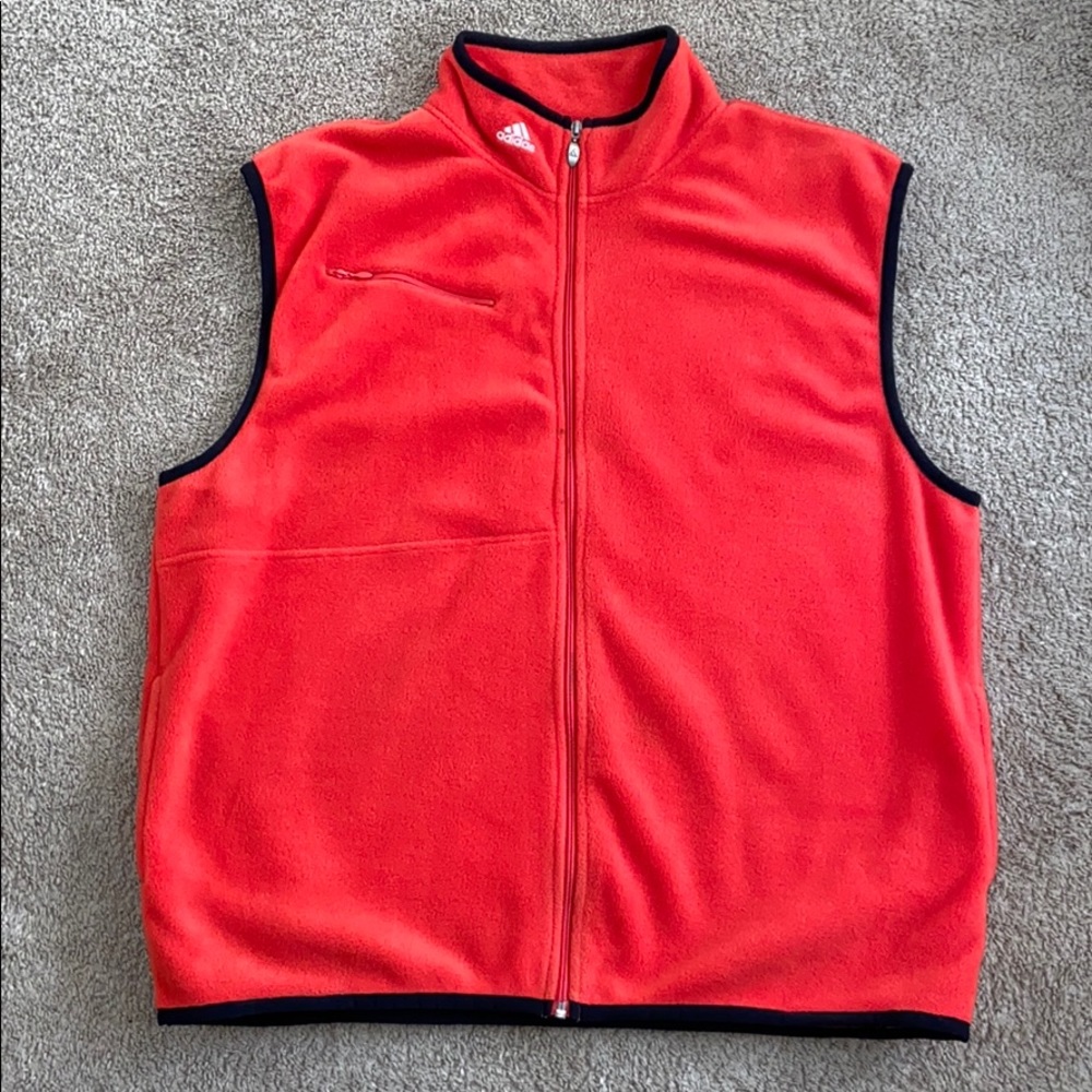 Vintage Team Adidas Red Fleece Vest Size XL